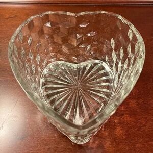 Homco Crystal Heart-Shaped Bowl